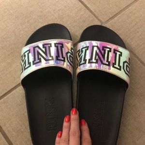 Victoria’s Secret Summer Slides; Metallic